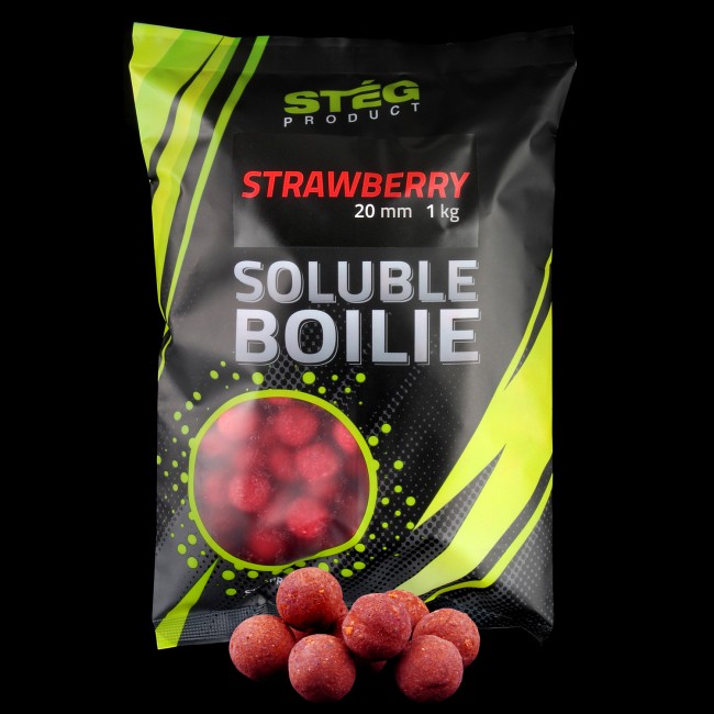 Stég Product Soluble Boilie 20mm Strawberry 1kg